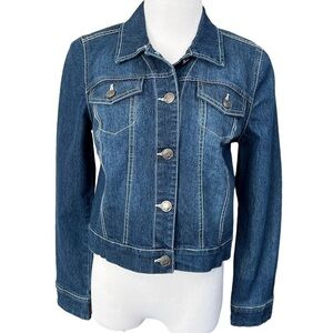 Nine West Vintage America Collection Blue Denim Jacket Size Small